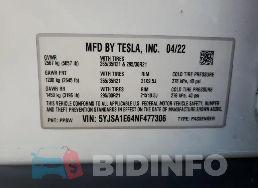 5YJSA1E64NF477306 Photo# 13