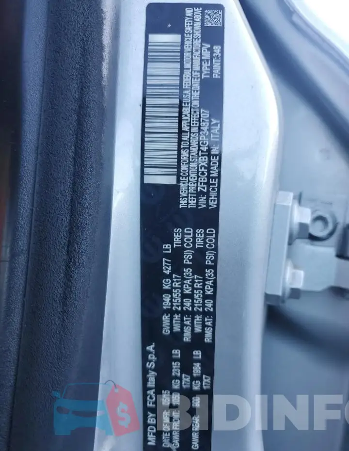 ZFBCFXBT4GP348707 Photo# 12