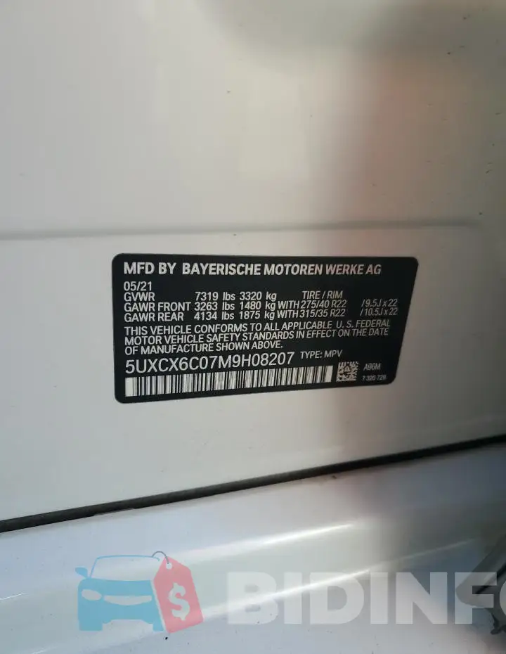 5UXCX6C07M9H08207 Photo# 14