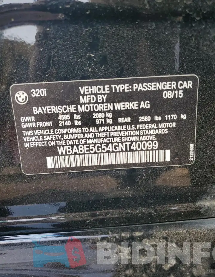 WBA8E5G54GNT40099 Photo# 12