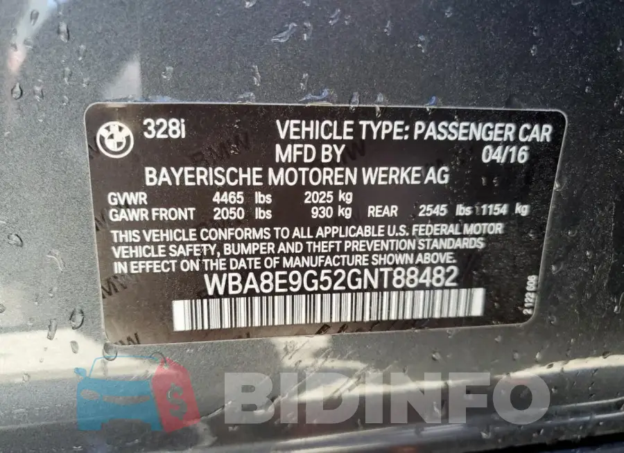 WBA8E9G52GNT88482 Photo# 12