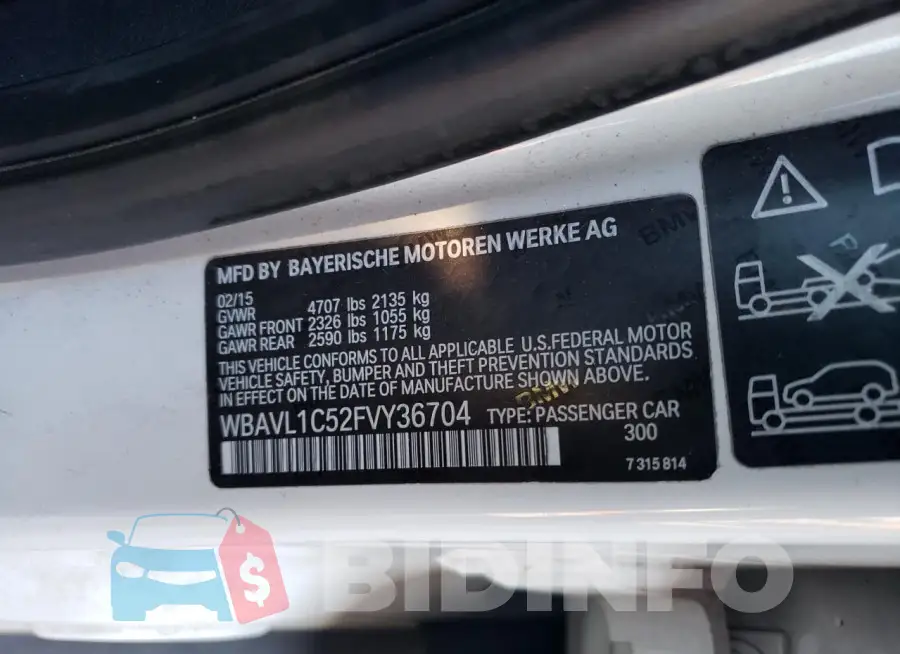 WBAVL1C52FVY36704 Photo# 13