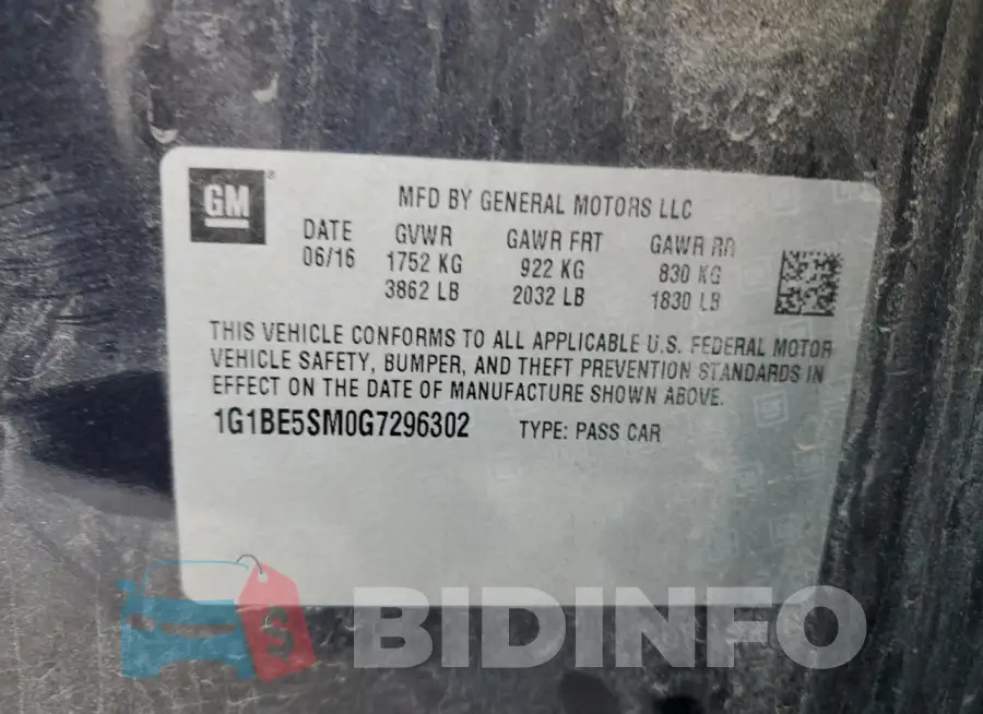 1G1BE5SM0G7296302 Photo# 12