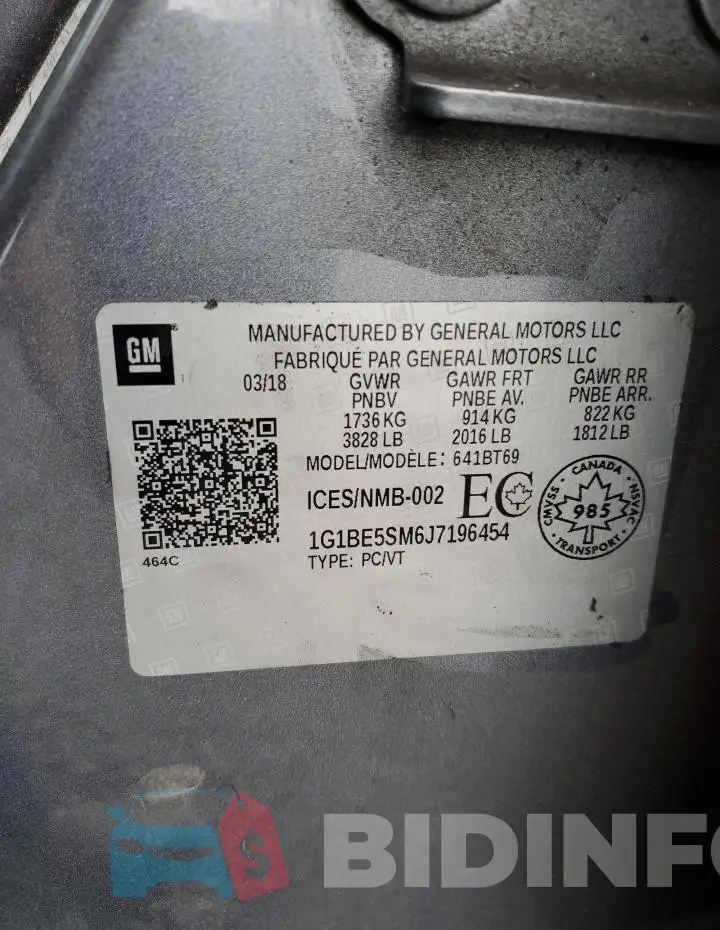 1G1BE5SM6J7196454 Photo# 13