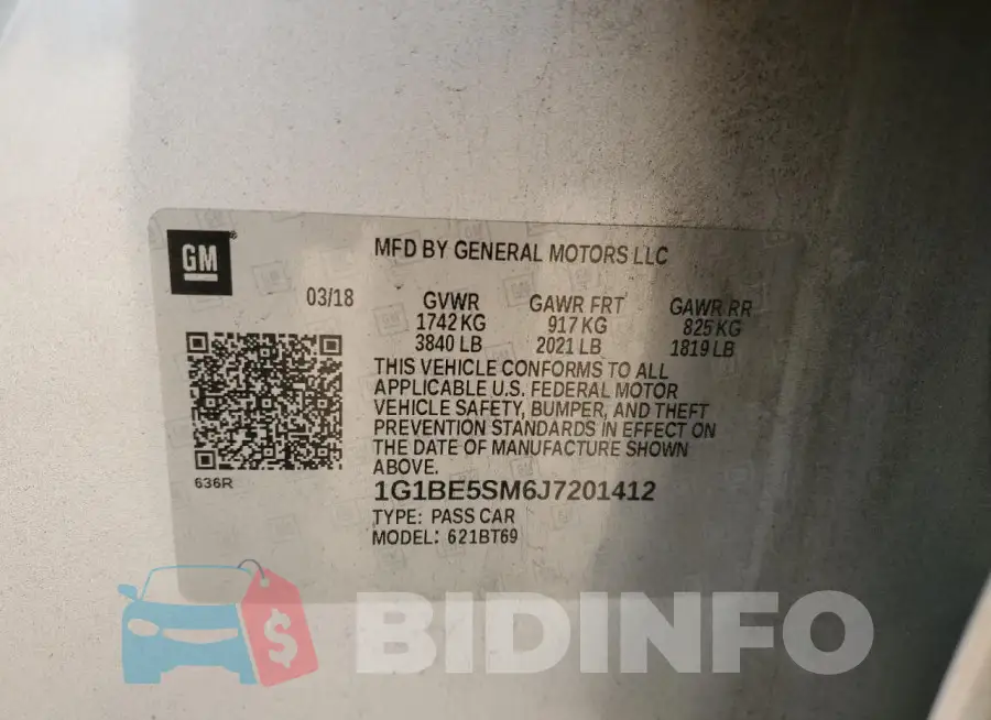 1G1BE5SM6J7201412 Photo# 13