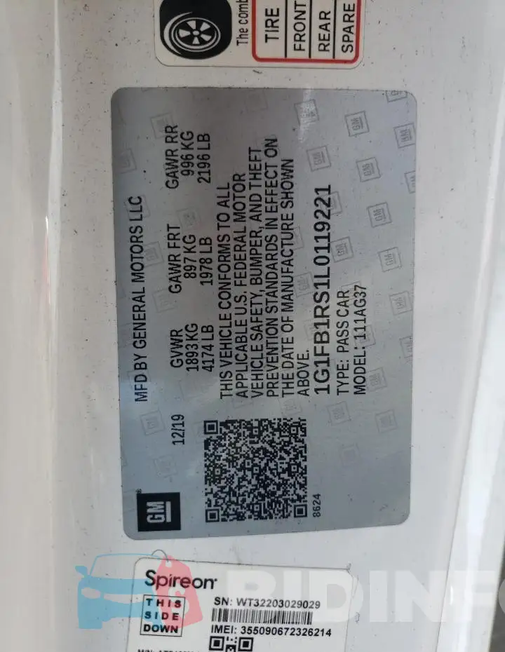 1G1FB1RS1L0119221 Photo# 12