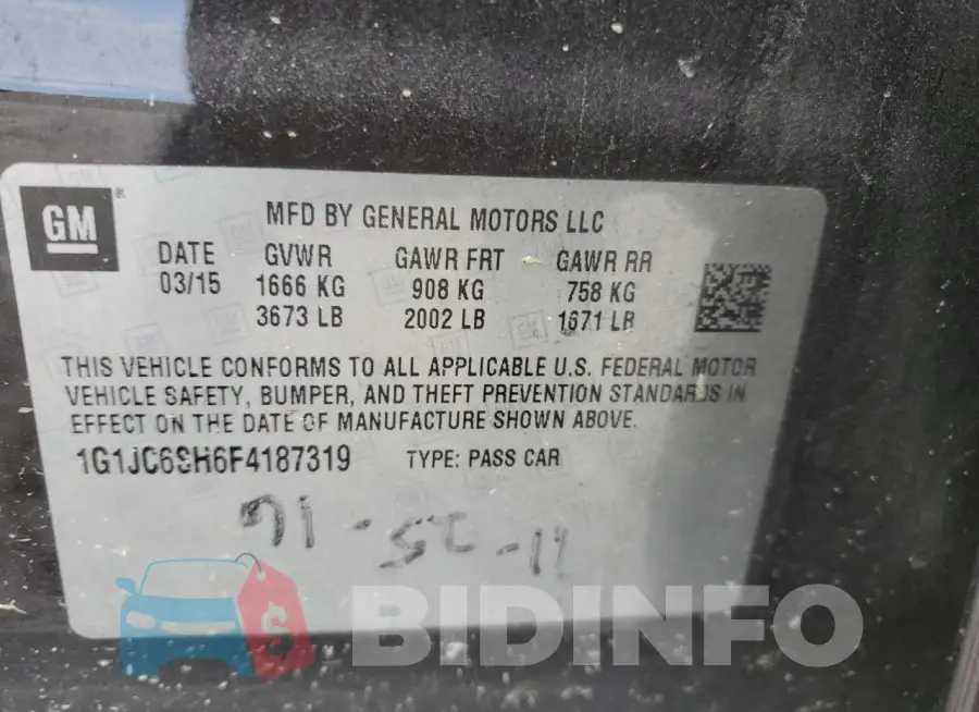 1G1JC6SH6F4187319 Photo# 14