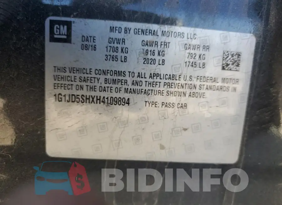 1G1JD5SHXH4109894 Photo# 12