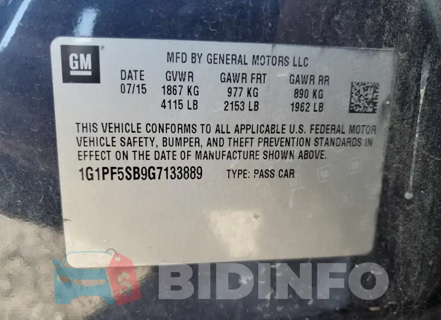 1G1PF5SB9G7133889 Photo# 12