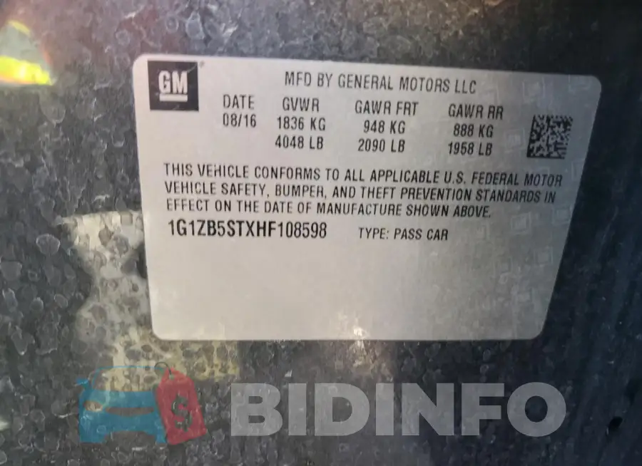 1G1ZB5STXHF108598 Photo# 12