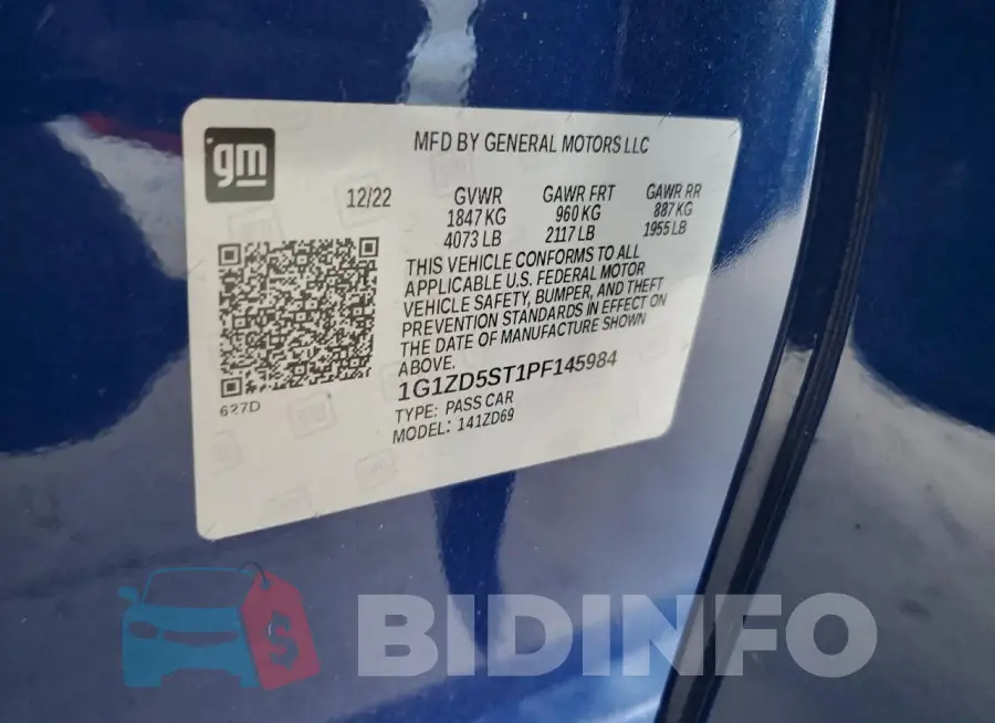 1G1ZD5ST1PF145984 Photo# 12