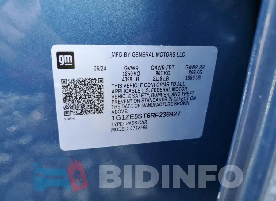 1G1ZE5ST6RF236927 Photo# 12