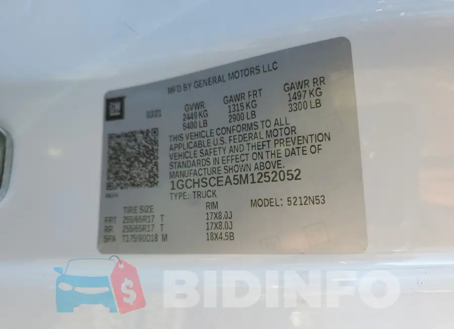 1GCHSCEA5M1252052 Photo# 12