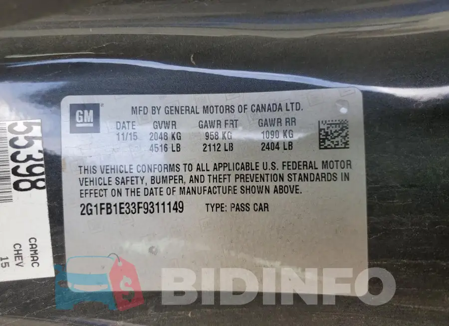 2G1FB1E33F9311149 Photo# 12