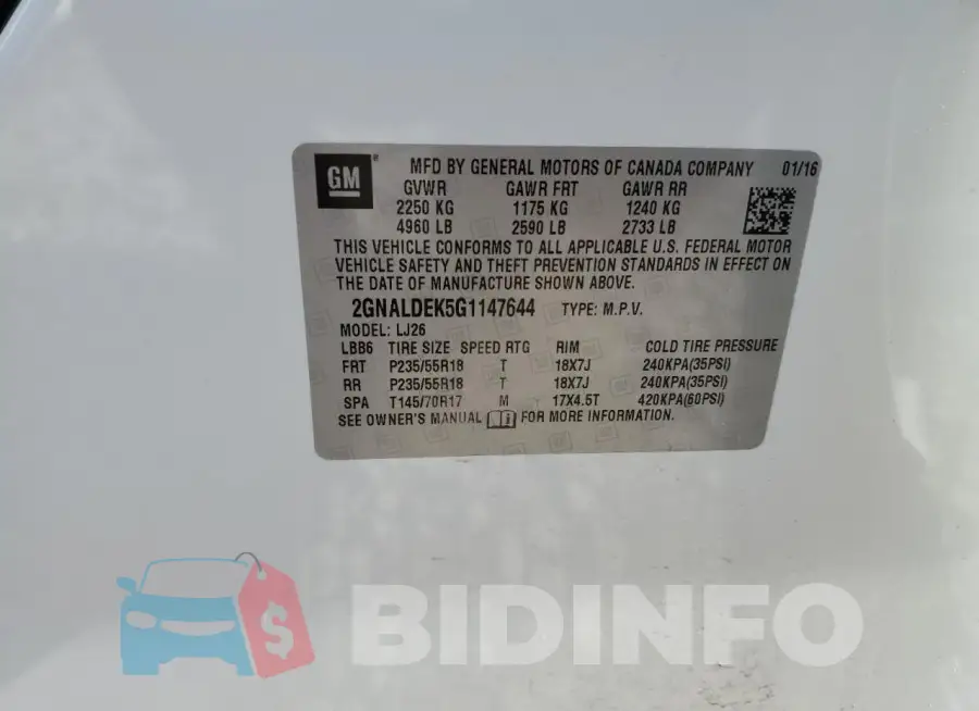 2GNALDEK5G1147644 Photo# 12