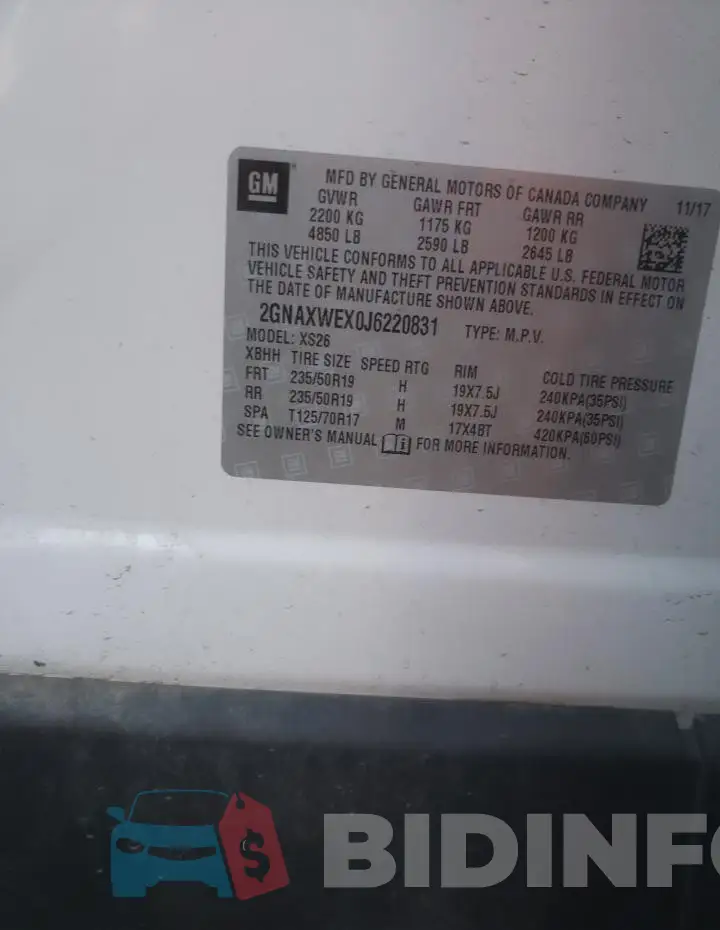 2GNAXWEX0J6220831 Photo# 13