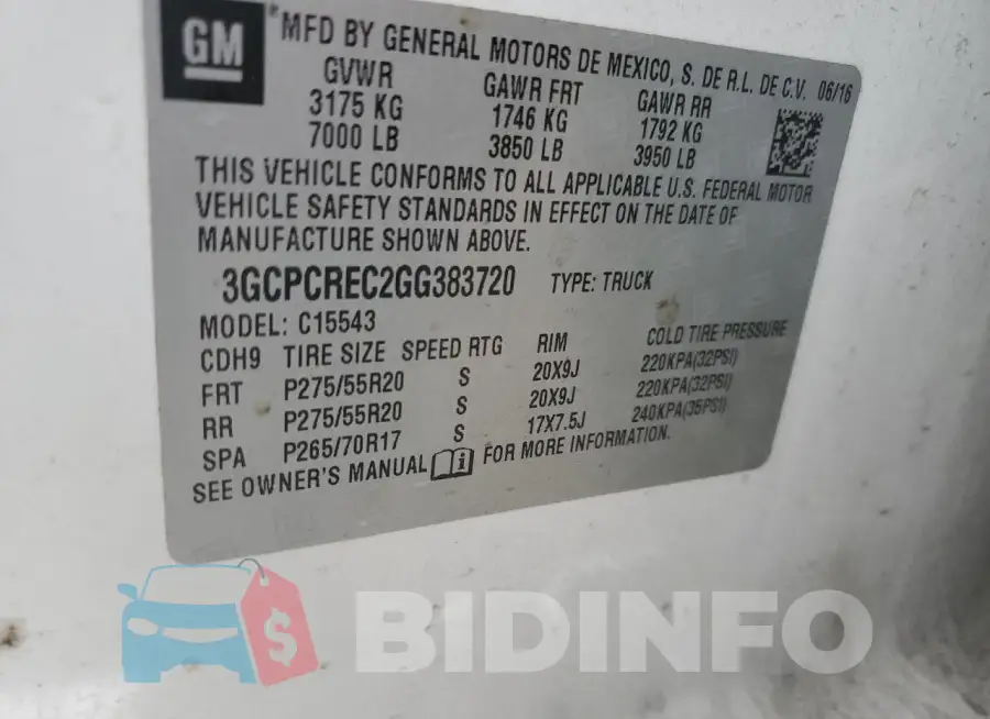 3GCPCREC2GG383720 Photo# 12