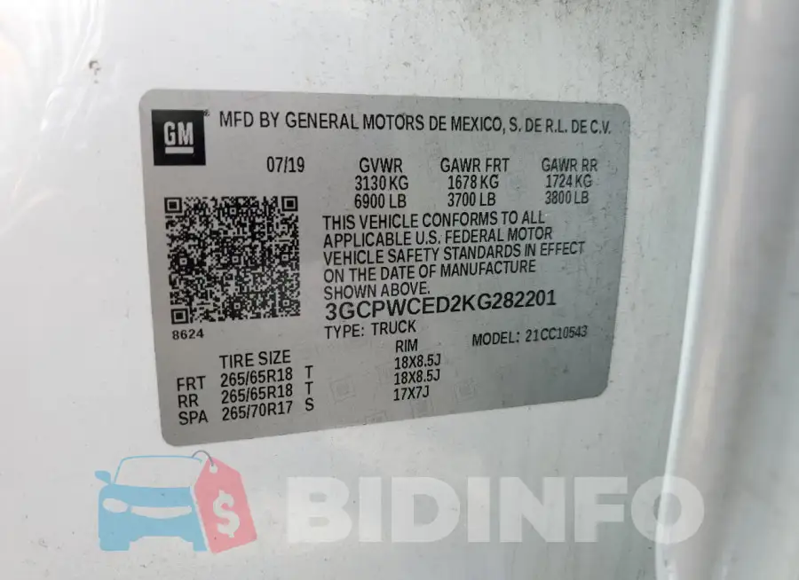 3GCPWCED2KG282201 Photo# 12