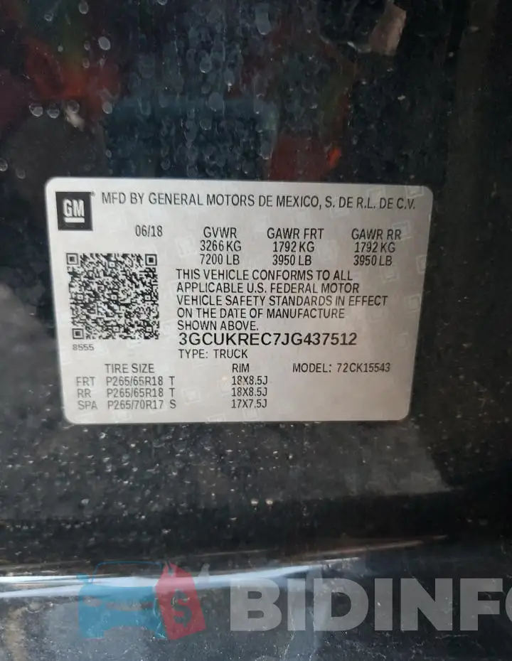 3GCUKREC7JG437512 Photo# 12