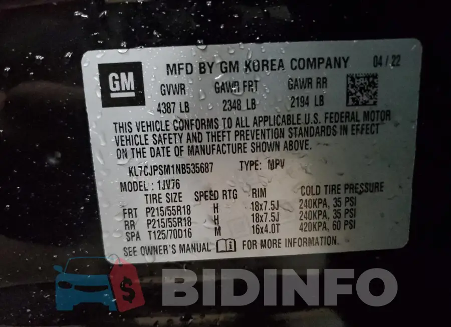 KL7CJPSM1NB535687 Photo# 13