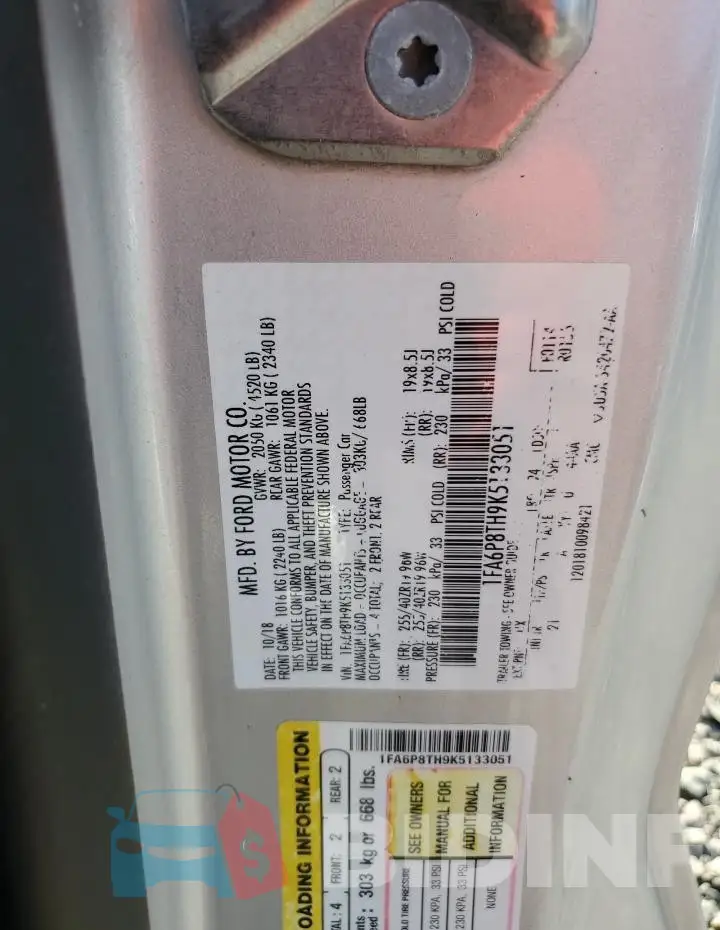 1FA6P8TH9K5133051 Photo# 12