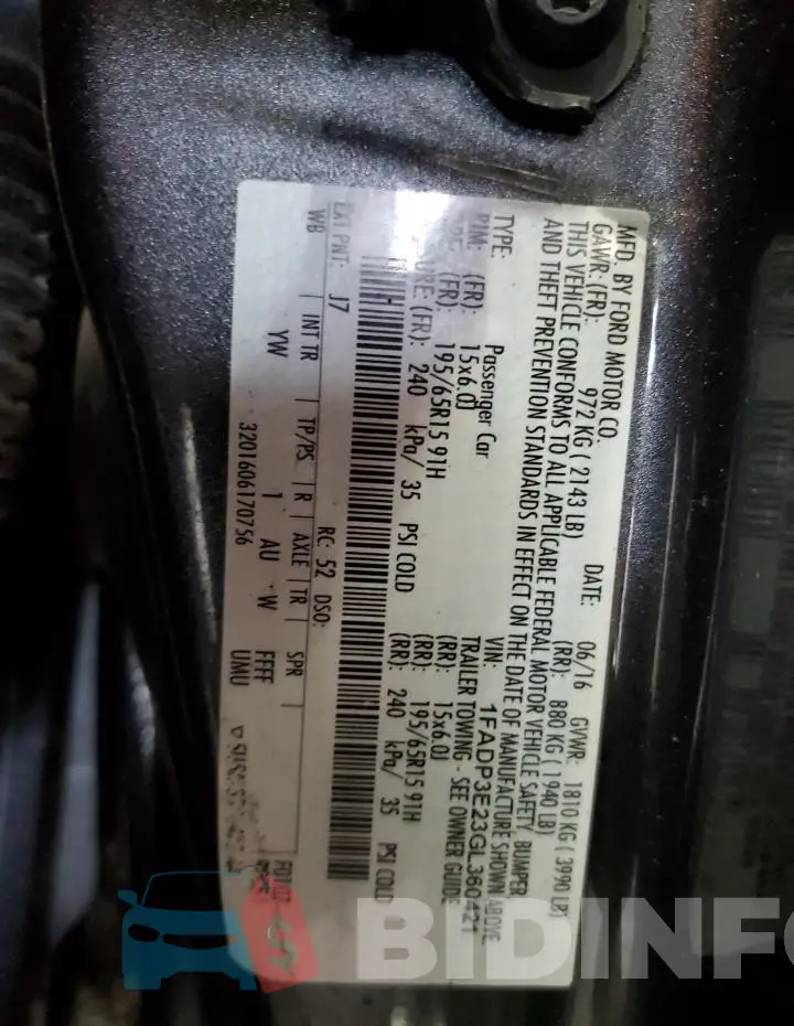 1FADP3E23GL360421 Photo# 12