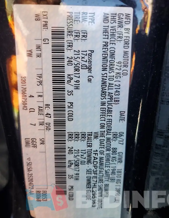 1FADP3FE7HL295163 Photo# 12