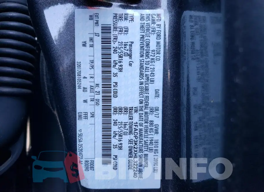 1FADP3K2XHL322240 Photo# 12