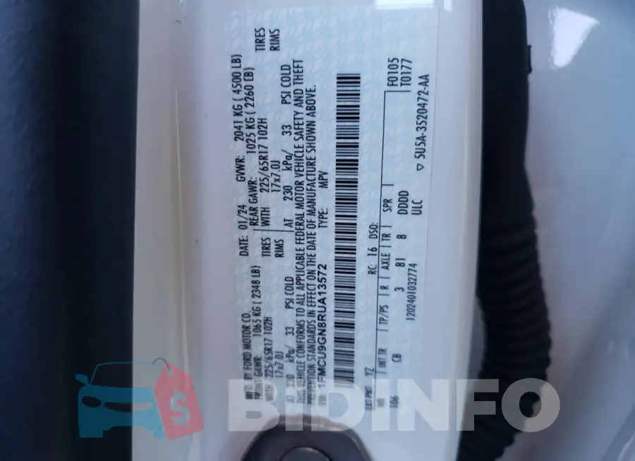 1FMCU9GN8RUA13572 Photo# 12