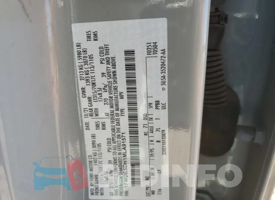 1FMDE5DH1MLA91571 Photo# 12