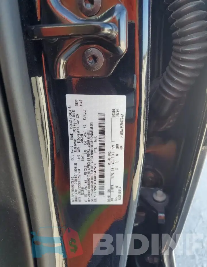 1FT7W2BTXKEF47587 Photo# 12