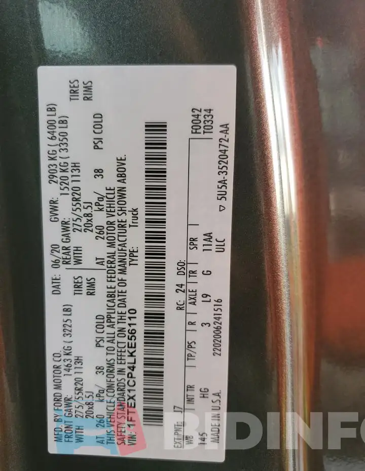 1FTEX1CP4LKE56110 Photo# 13