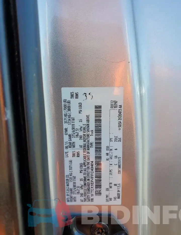 1FTEX1EP4FFC49484 Photo# 13