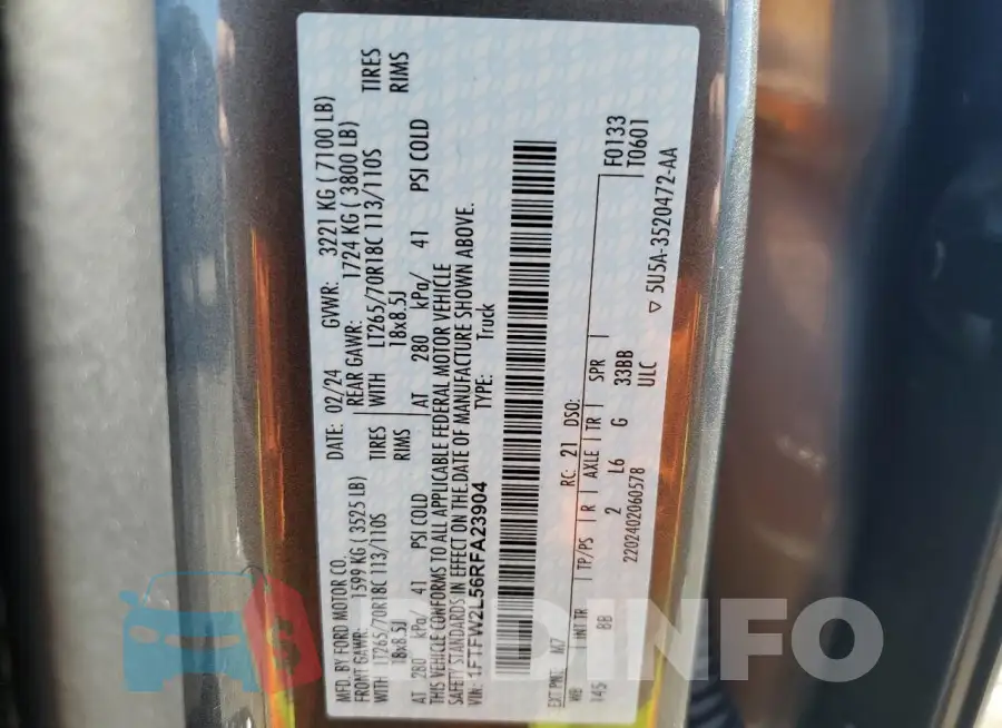 1FTFW2L56RFA23904 Photo# 12