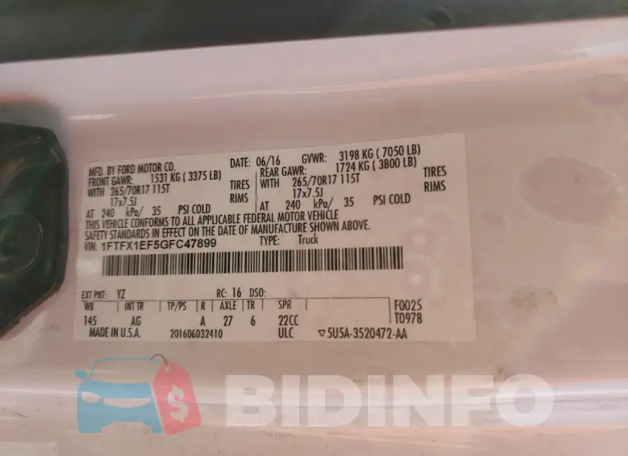 1FTFX1EF5GFC47899 Photo# 12