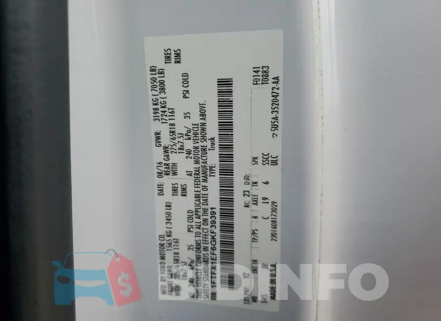 1FTFX1EF6GKF39391 Photo# 12