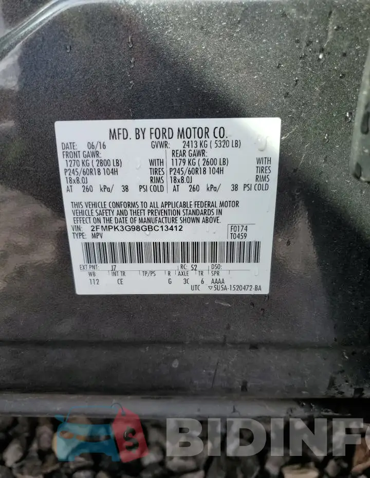 2FMPK3G98GBC13412 Photo# 13
