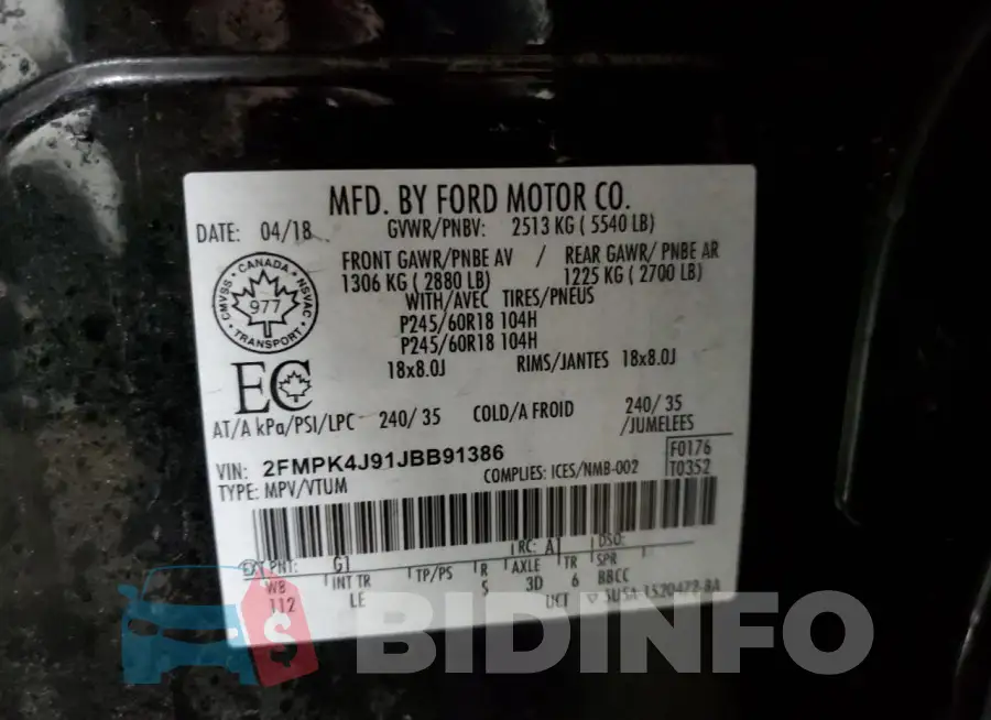 2FMPK4J91JBB91386 Photo# 14