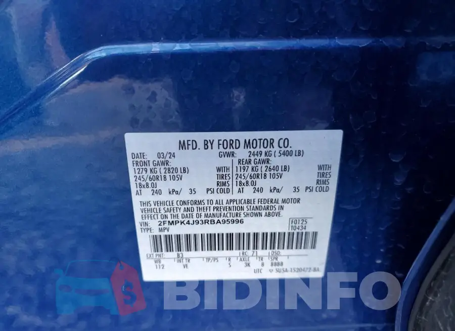 2FMPK4J93RBA95996 Photo# 13