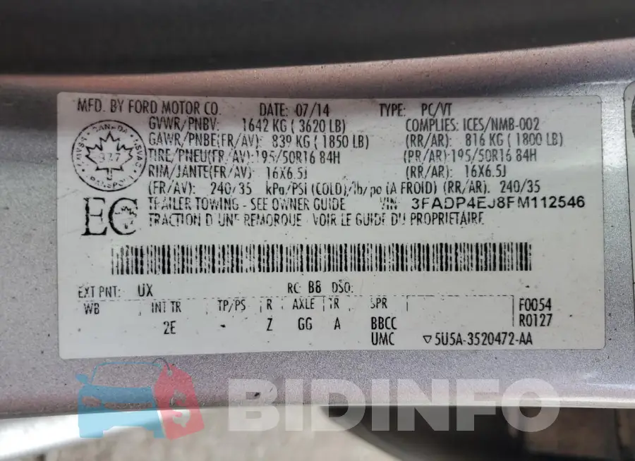 3FADP4EJ8FM112546 Photo# 12