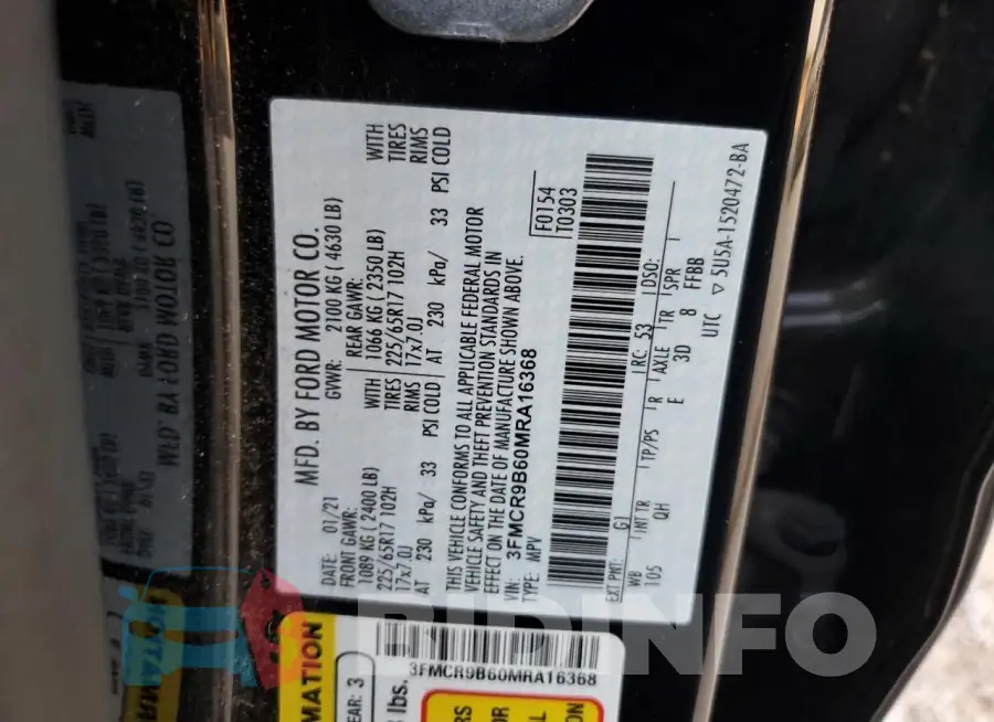 3FMCR9B60MRA16368 Photo# 13