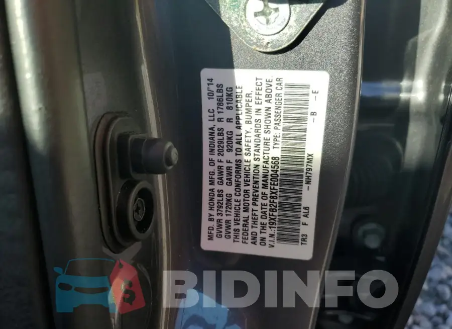 19XFB2F8XFE004568 Photo# 13