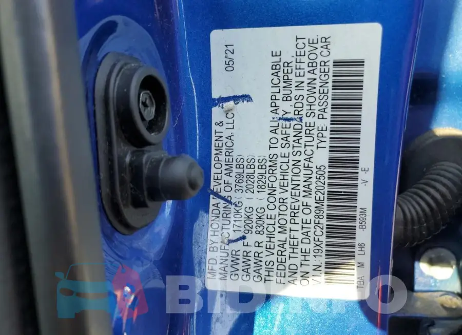 19XFC2F89ME202505 Photo# 13