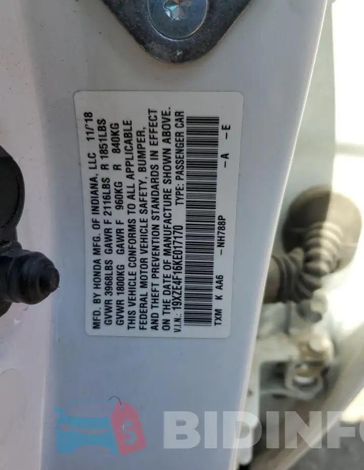 19XZE4F16KE017170 Photo# 12