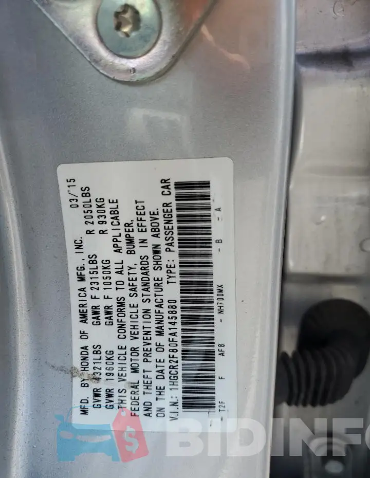 1HGCR2F80FA145880 Photo# 12