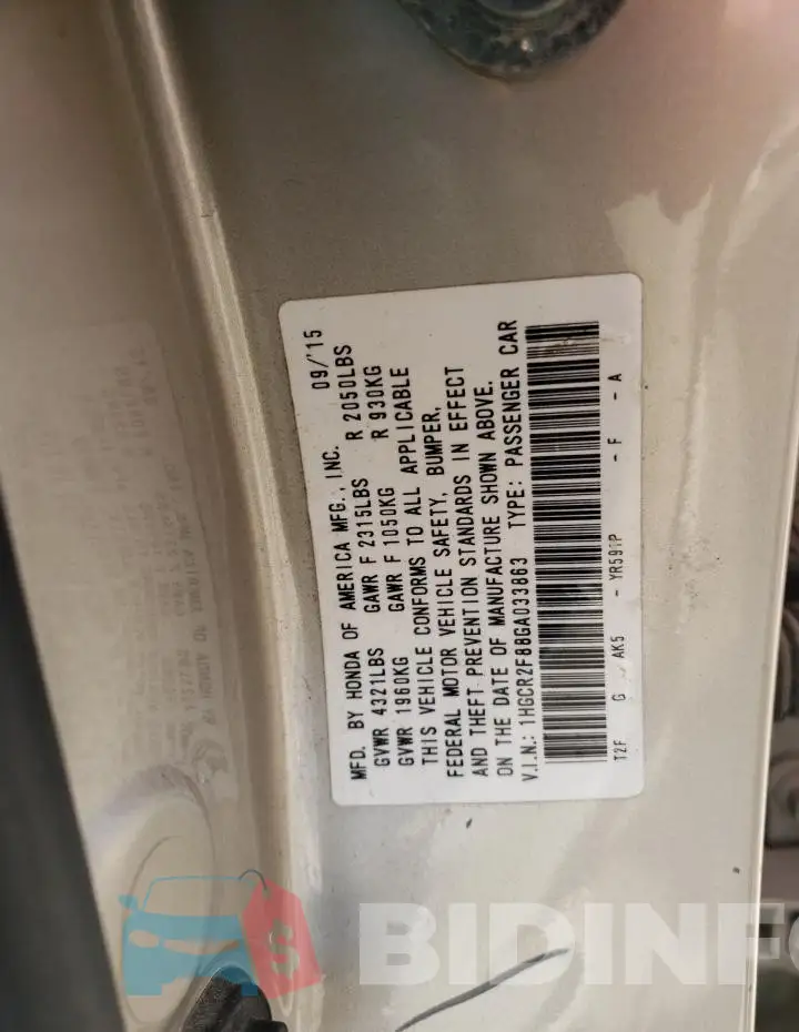 1HGCR2F88GA033863 Photo# 13