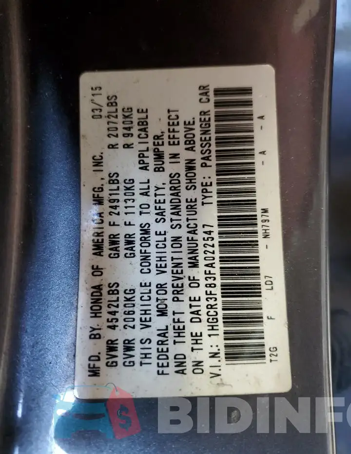 1HGCR3F83FA022547 Photo# 12