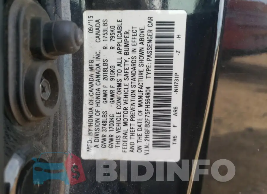 2HGFB2F75FH564804 Photo# 12