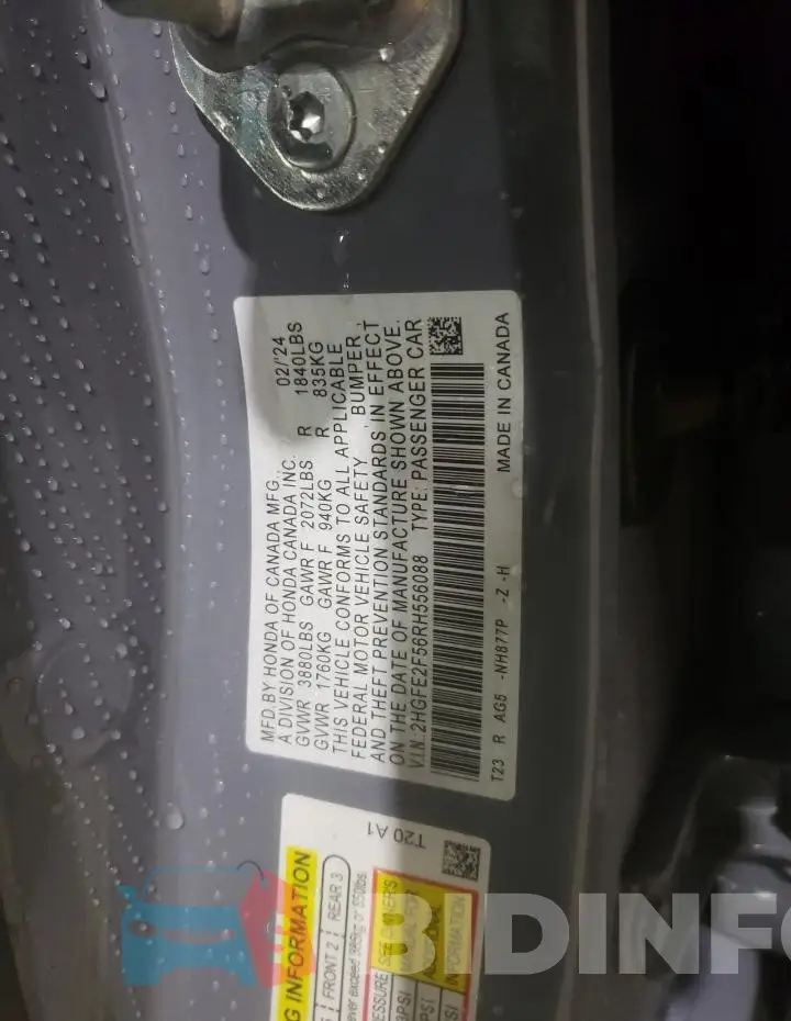 2HGFE2F56RH556088 Photo# 12