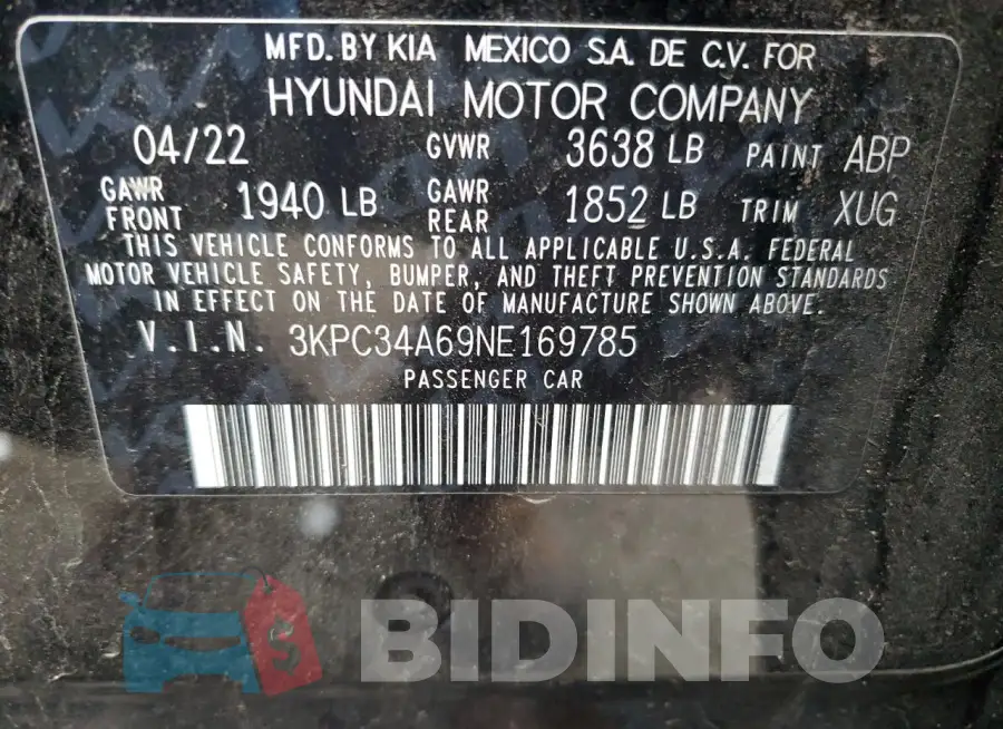 3KPC34A69NE169785 Photo# 12